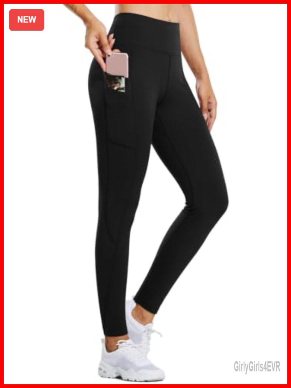 Fleece Lined Thermal Leggings High Waist Tummy Control Water Resistant